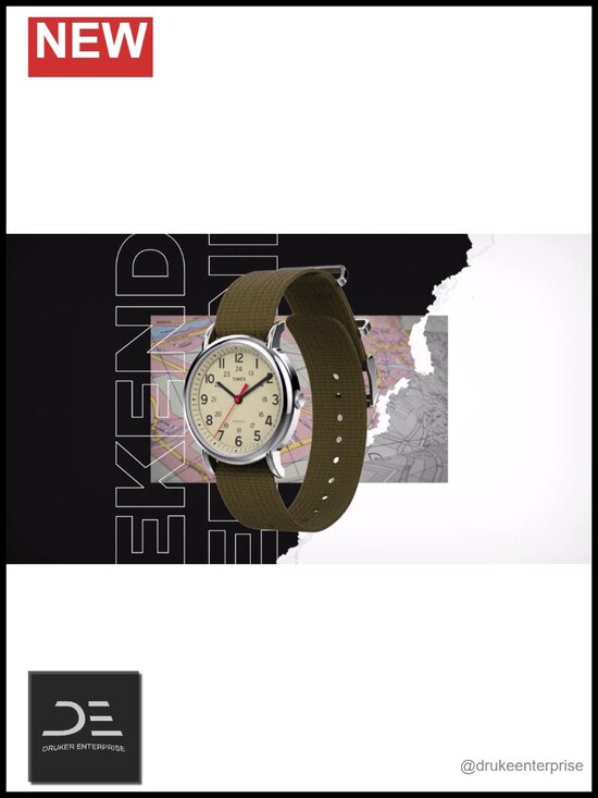 31mm Analog Quartz Wrist Watch Fabric Strap Indiglo Light main image 5